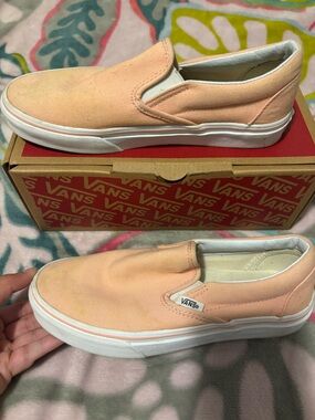 Vans Kids Peach Slip-On Canvas Sneakers